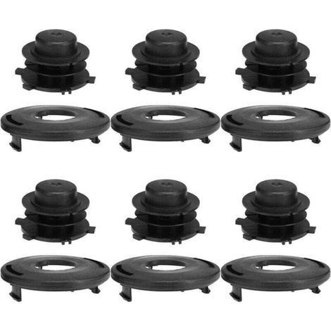 Lot de 6 bobines et capuchons de remplacement pour Stihl Head Cover 25-2 FS 90 100 110 120 130 55 80 83 85