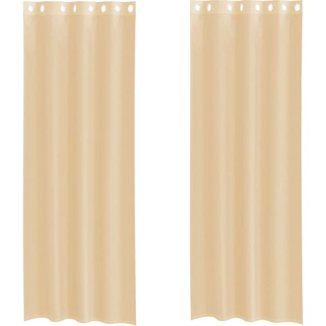 Maison Exclusive - Cortinas de gasa con ojales 2 uds arena (1/5)