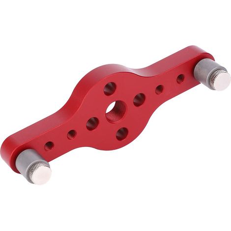 Localisateur de perforation rouge, jauge de perforation, outil de travail du bois à faire soi-même avec 3 douilles de perçage (en alliage d'aluminium) (1/5)