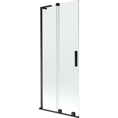 Mexen Velar L Badewannenfaltwand 2-flügelig, 85 x 150 cm, transparent, schwarz - 896-085-003-01-70 (1/5)