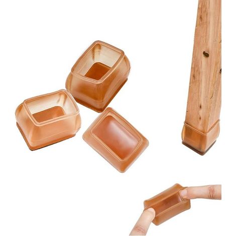 32 tappi in silicone per gambe di sedie, quadrati, autoadesivi, protezioni per gambe di sedie, feltrini per sedie da giardino, piedini per sedie, gambe per sedie (1/5)