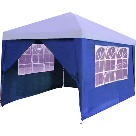 4 TELI LATERALI CHIUSURA DI RICAMBIO PER GAZEBO PIEGHEVOLE DA GIARDINO 3X3 FIERA MERCATINI BLU