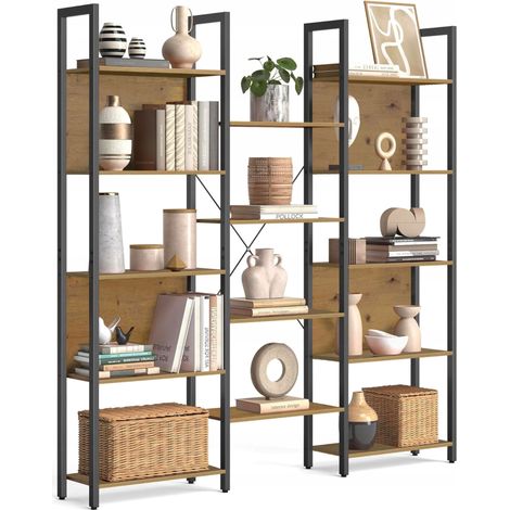 Freistehendes Metallregal von Artisan – schwarz, groß, geräumig, breit, für Bücherregale