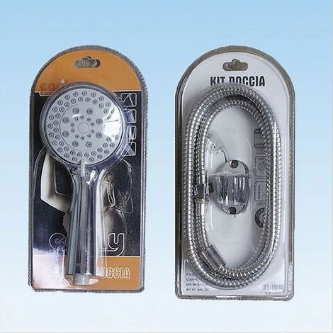 Cleafe - Doccetta Soffione Multigetto Telefono Doccia Bagno Tubo 1,8mt Supporto Muro 52050 - (1/3)