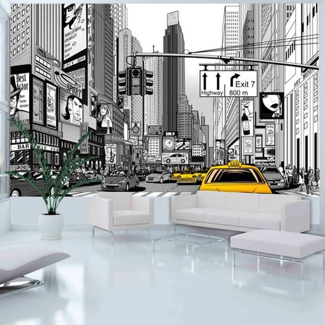 Papier Peint "BD Taxis Jaunes à New York" 270x450cm (1/2)