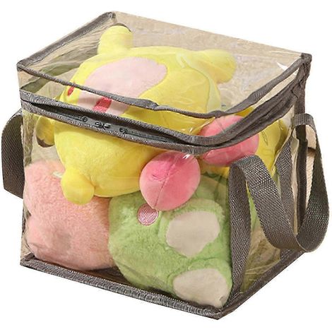 Sacs de rangement transparents pour jouets (S, Gris), sacs de rangement réutilisables en PVC transparent imperméable avec fermeture éclair pour le voyage et l'organisation (1/5)