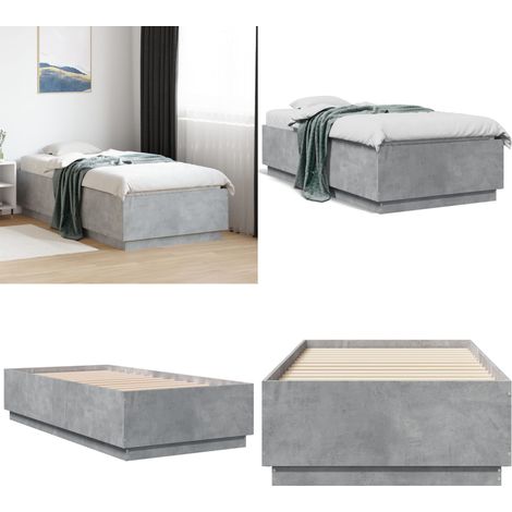 Bettgestell Betongrau 75x190 cm Holzwerkstoff - Beton Grau - Bettgestell - Holzwerkstoff - Lattenrost - Sperrholz - Home & Living (1/5)