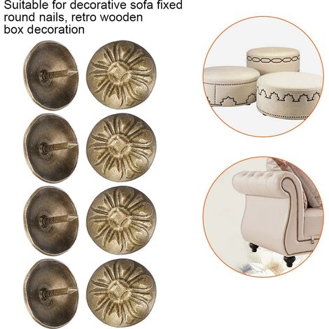 100 Clous Décoratifs à Tête Bombée 16x13mm Style Chrysanthème Rétro pour Rénovation de Meubles et Décoration Murale (1/5)