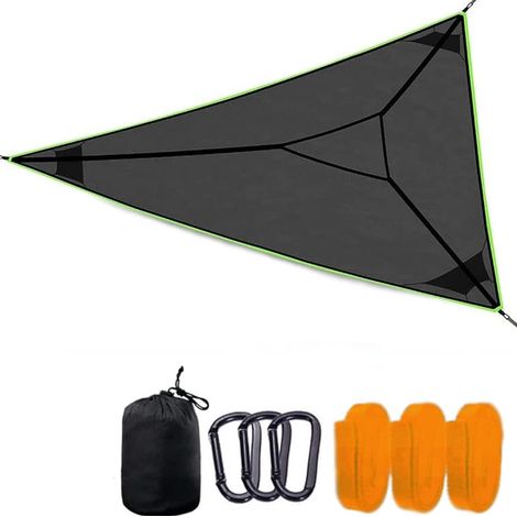 Hamac Triangulaire À 3 Points, Peut Accueillir 3 À 6 Adultes, Adapté Pour Les Voyages, Le Jardin, Le Camping (Noir 400 X 400 X 400 Cm)