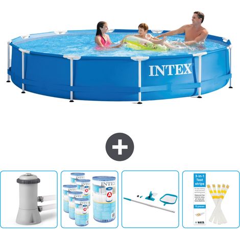 Intex Piscine Tubulaire Ronde - 366x76 cm - 5-pièces SCB94 (1/5)
