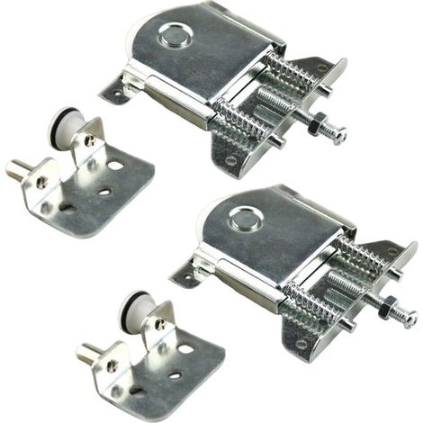 2 poleas para puertas correderas, Juego de ruedas para puertas de armarios, Ruedas para puertas correderas, 80x85 mm, Plateado (1/5)