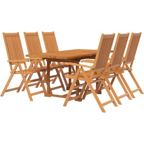 Set Mobili da Pranzo per Giardino 7 pz Legno Massello di Acacia 120-170 cm vidaXL (1/4)