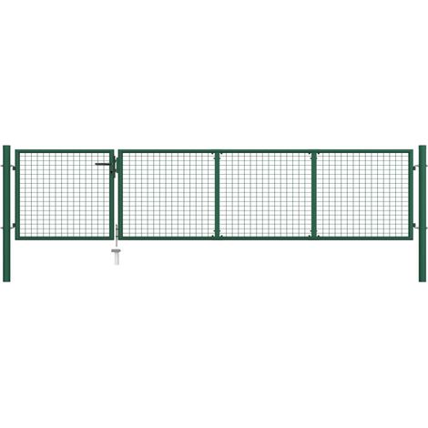 Garden Gate Steel 350x75 cm Green vidaXL