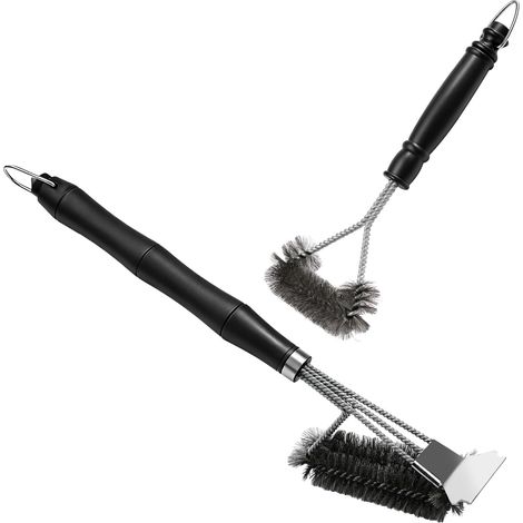 Brosse de Nettoyage pour Barbecue, 2pcs Brosses à Barbecue en Treillis Métallique Brosses en Acier Inoxydable pour Barbecues à gaz, Barbecues au Charbon de Bois (1/5)