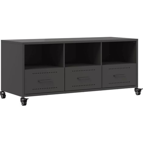 Maison Exclusive - TV-Schrank Schwarz 100,5x39x43,5 cm Stahl