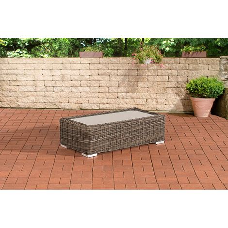 Tavolo da salotto in rattan Madeira 110 x 60 grigio-meliert