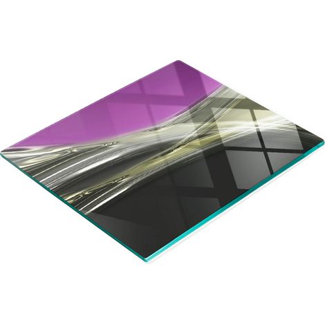 Multifunktionales dekoratives Küchen-Glasbrett „Silberwelle“ 60 x 52 cm (1/5)