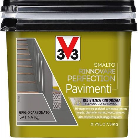V33 Smalto Rinnovare Perfection Pavimenti Gres Piastrelle Marmo Granito Parquet - Colore: Grigio Carbonato Satinato (1/6)