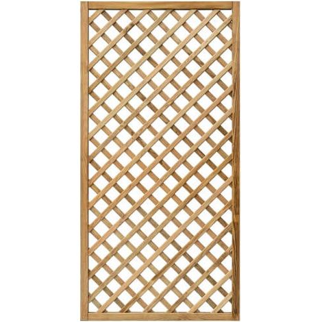 Grigliato Pannello 90x180 cm Steccato in Legno da Terrazzo Giardino Divisorio (1/10)