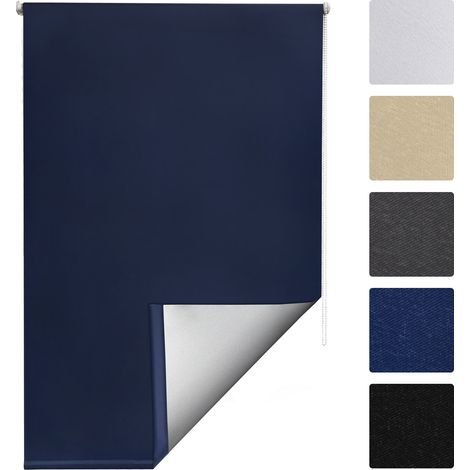 Sol Royal SolReflect T42 Tenda a Rullo termoisolante Oscurante + Ganci per Il Telaio Blu scuro, 160x110x3.1 cm (1/5)