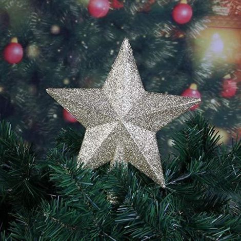 Les Étoiles Topper Arbre de Noël Décoration de Noël Fournitures- or- 20cm (1/4)