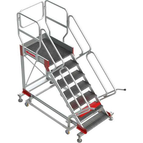 Escalera con plataforma y cuatro ruedas TRAMEX Altura hasta la plataforma 1,73 m SY-T-08 FARAONE (1/5)
