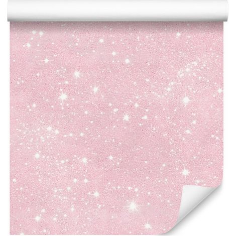 Papier peint à paillettes rose poudré, blanc et corail pour salon et chambre 50x1000 cm (1/5)