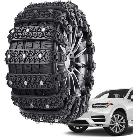 Lot de 10 chaînes à neige réutilisables antidérapantes pour pneus de voiture – Chaînes d'hiver antidérapantes – Chaînes de traction pour pneus de voiture – Chaînes de traction pour pneus de voiture (1/5)
