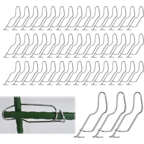 50 Stück Tonkinklammern, 11mm Edelstahl Bambusklammern zum BAU individueller Rankgitter für Zimmerpflanzen, Pflanzenspalier Verbindungsschnallen für Befestigung von Bambusstangen und Pflanzenstäben (1/5)