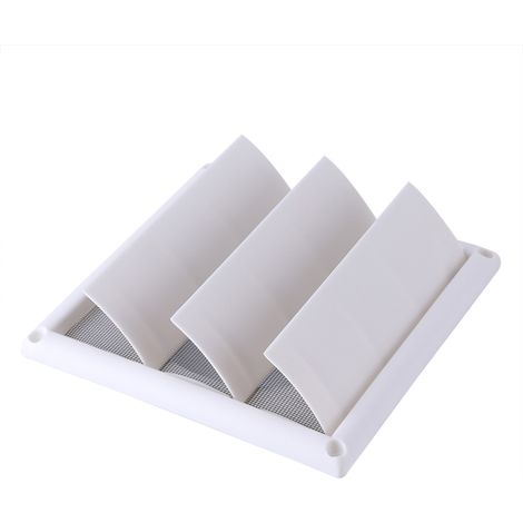 Grille d'aération en plastique 1 pièce, 3 volets, bouche de ventilation murale avec filet, neuf, 20x20 cm (1/5)
