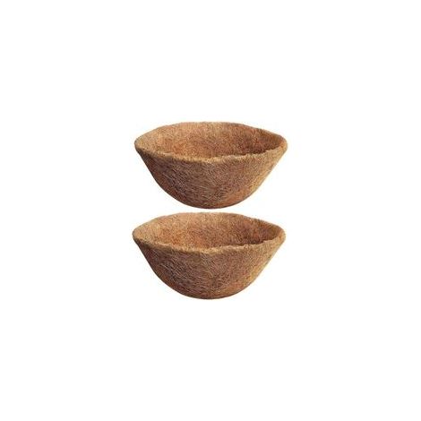Ulisem Lot de 2 doublures de pot de fleurs en fibre de coco naturelle 35 cm pour jardinières suspendues, doublures de remplacement en fibre de coco