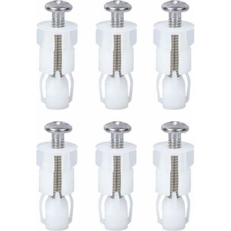 Abattant WC Fixations Charnières 6 Pièces Vis D'expansion Couvercle Toilette Jeu de Fixation D’abattant de WC Vis (1/5)