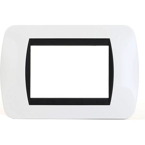Placca Interuttore 3 Moduli Compatibile Living Copri Placchetta Luci Bianca 6603 (1/3)