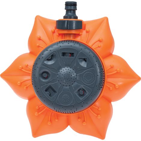 Irrigatore a 8 funzioni a forma di fiore, in plastica, arancione YM8111