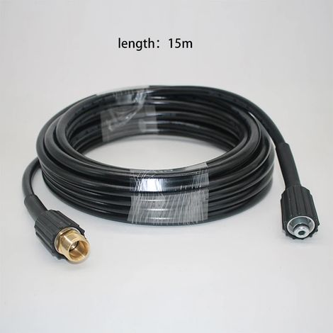 Tuyau d'extension de 15 mètres pour nettoyeur haute pression, machine à laver les voitures et autres équipements de nettoyage à l'eau. (1/5)