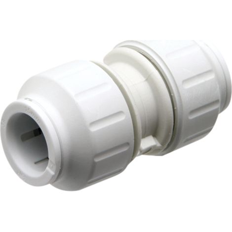 Connettore a morsetto Speedfit, diametro 15 mm, per collegamento linea di irrigazione a goccia.