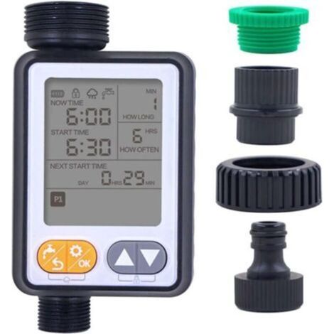 Automatic Watering Timer for Garden Balcony Rain Control Smart Irrigation System Controller 10 Setting Programs with Lock (1/4)