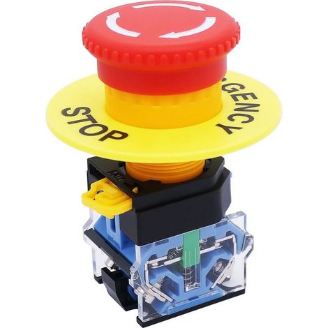 AC 440V 10A 22mm Red Mushroom Emergency Stop Push Button Switch NO NC LA38-11ZS (1/5)