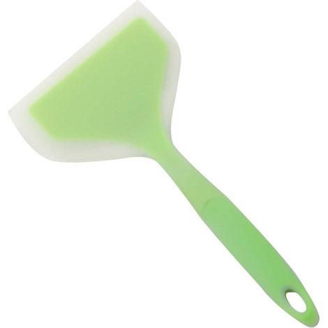 Spatule en silicone pour crêpes, large et antiadhésive, idéale pour les omelettes, les crêpes, le poisson et la cuisson des tamagoyaki. Couleur : bleue. (1/5)