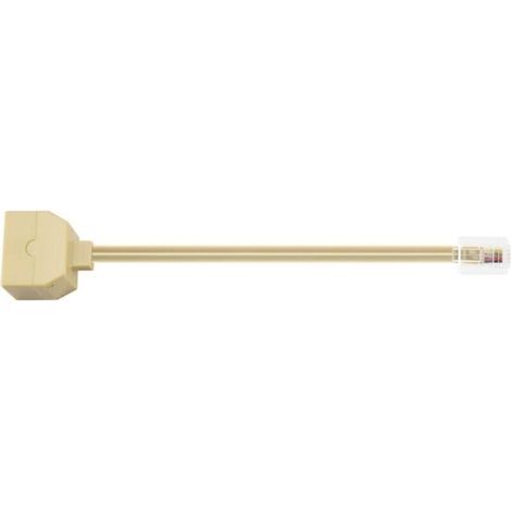Adaptateur RJ11 6P4C Double Port Jack M/F Séparateur Câble Téléphone Beige (1/4)