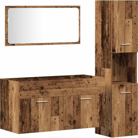 Maison Exclusive - Set Mobili da Bagno 3 pz Legno Antico in Legno Multistrato
