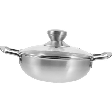 Couvercle de wok Cozinha en acier inoxydable avec double poignée, accessoire pour casserole portable d'extérieur (1/5)