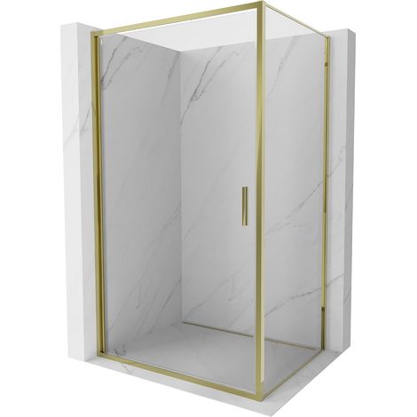 Mexen Exo cabine de douche battante 75 x 110 cm, transparente, dorée - 817-075-110-50-00 (1/3)
