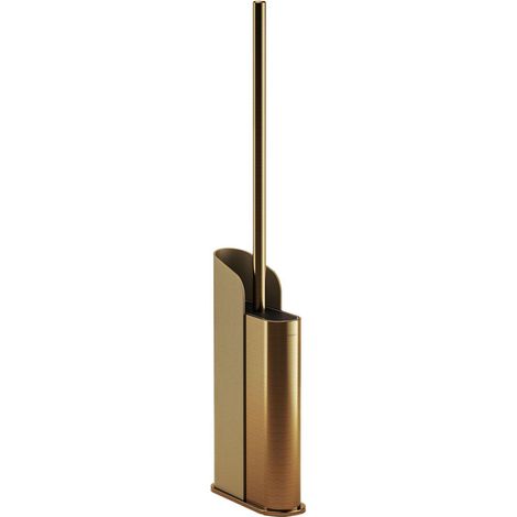 COSMIC Silicone Toilet Brush, Floor or Self-Adhesive, Gold PVD, Flat Collection