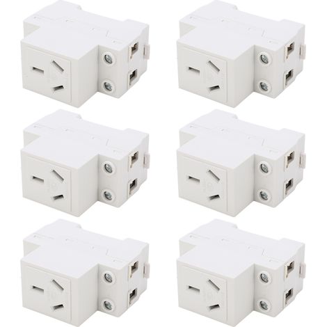 6PCS Rail Guide de Prise Modulaire 3 Trous 250V 16A Prise Industrielle pour Appareil Électrique AC30‑163 (1/5)