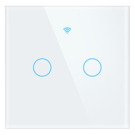 Interrupteur tactile connecté WiFi – Compatible Alexa et Google Assistant – Panneau en verre trempé – Installation facile (1/3)