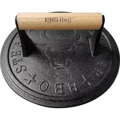 Prensa de hamburguesas de hierro fundido de 22 cm KINGHOFF KH-1760 (1/5)