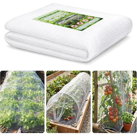 KINGLAKE 35 g/m² Filet Anti Insecte 2m x 5m - Filet Moustiquaire, Filets pour Jardin Maille Fine, Anti Oiseaux, pour Protection Cerisier Fraisier, Jardin Potager, Arbre Fruitier-Blanc (1/5)