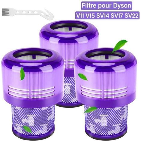 Filtre - Aspirateur Sans Sac - Compatible Avec Modèles V11 V15 SV14 SV17 SV22 - ABS Et Papier Filtrant - 3 Pièces Avec Brosse De Nettoyage (1/4)