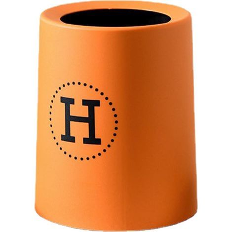 Poubelle double paroi en plastique – Orange – Capacité 13 L – Idéale pour chambre, bureau ou espace de travail (1/5)